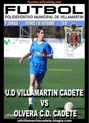 U.D. VILLAMARTIN - OLVERA C.D. VIERNES 6 NOVIEMBRE. 18:00 H. ¡¡¡¡ VEN AL CAMPO !!!!